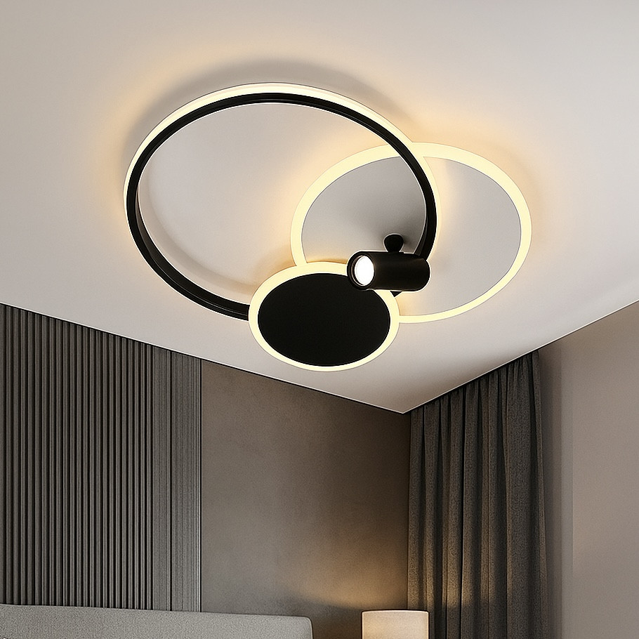 Кругла Led люстра 75 Вт з пультом до 18 м² чорно біла ECLIPSE 3R WHITE/BLACК, фото 1