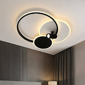 Кругла Led люстра 75 Вт з пультом до 18 м² чорно біла ECLIPSE 3R WHITE/BLACК