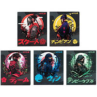 Зошит шкільний Kite 48 аркушів клітинка, софт тач + УФ лак Anime