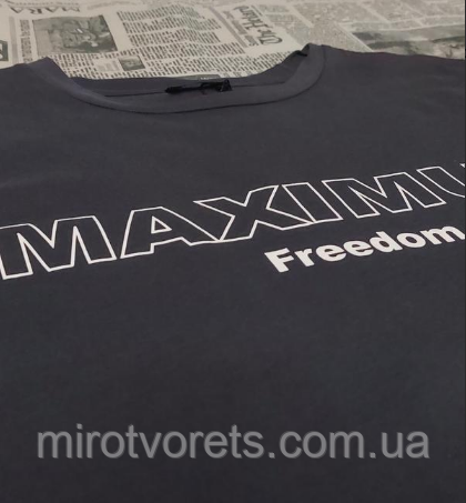 Футболка чоловіча Maximum Freedom, графіт (сірий), фото 1