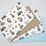 Сатин ведмедика з фотоапаратами та синіми машинами №SK-160-08a, фото 3