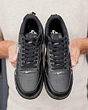 Чорні шкіряні чоловічі кросівки Nike Air Force  Демісезонні Найк аїр Форс, фото 10