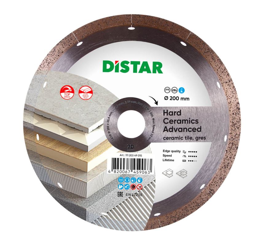 Алмазний диск DISTAR Hard ceramics Advanced 200 ММ, фото 1