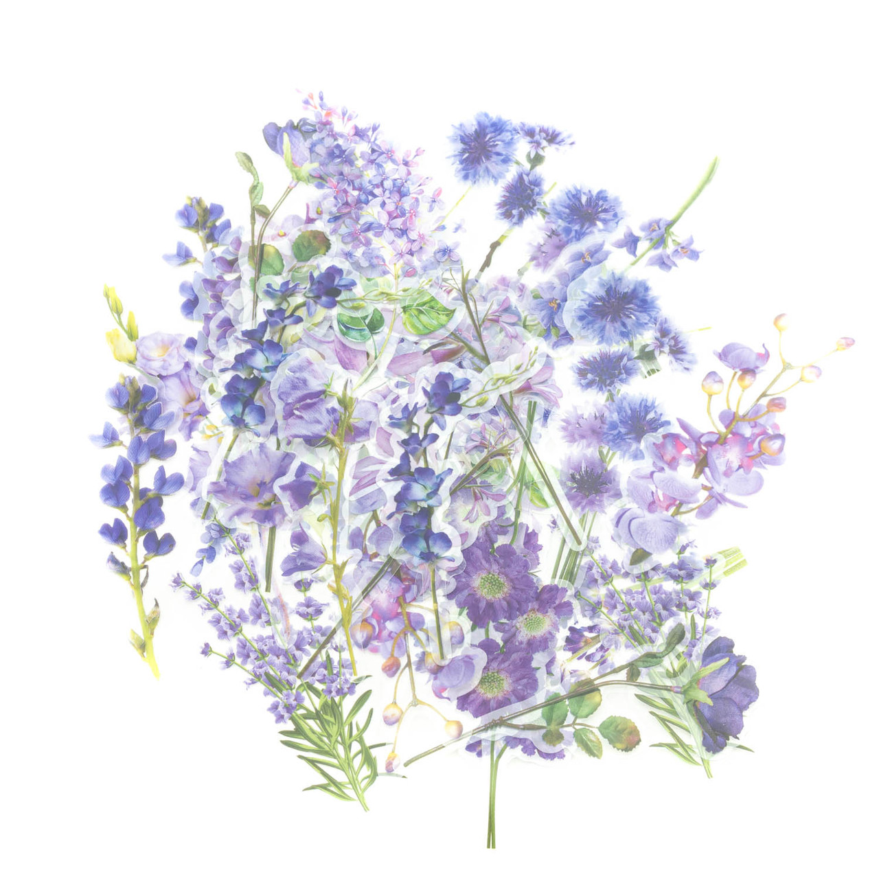 Висічки Наклейки фіолетові квіти 40 шт NKL147, фото 1