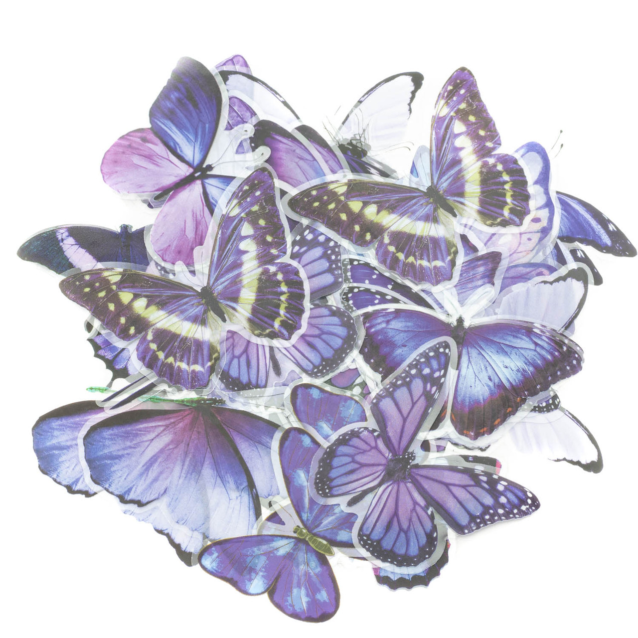 Висічки Наклейки Фіолетові метелики 40 шт NKL152, фото 1