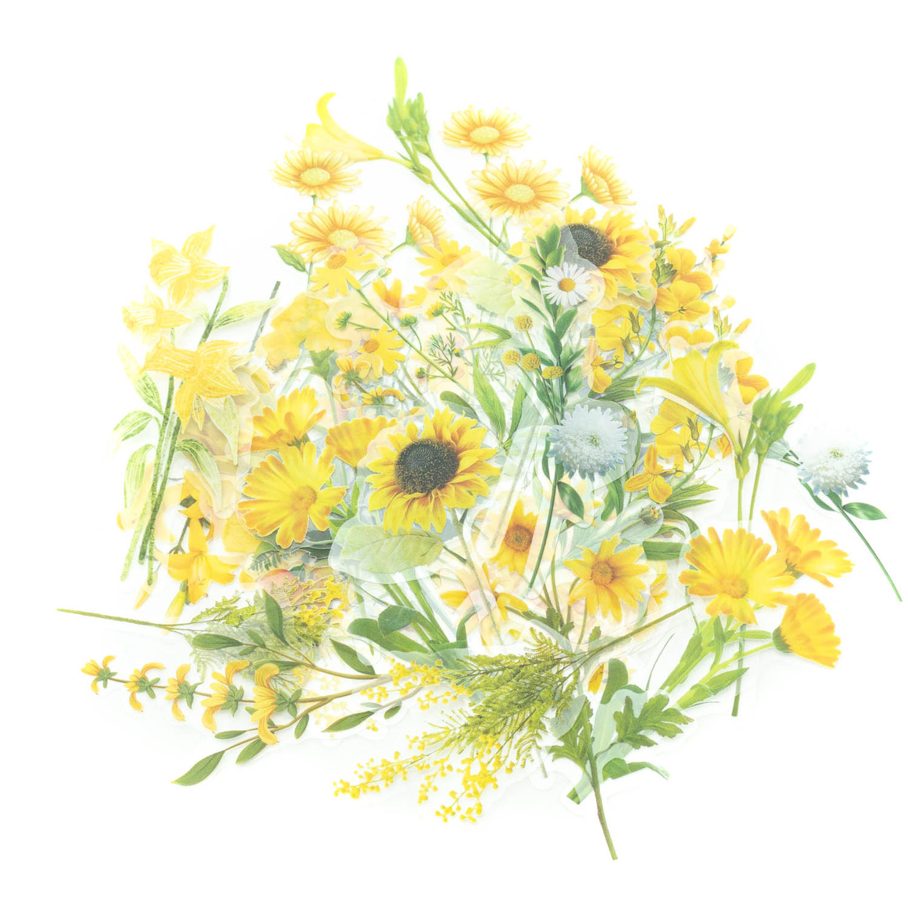 Висічки Наклейки Жовті квіти 40 шт NKL153, фото 1