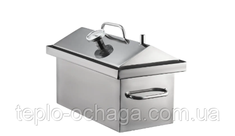 Коптильня гарячого копчення "S" неіржавка сталь 1.5 мм, два яруси та 3 гачки + подарунок