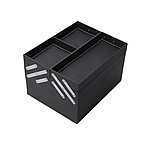 Сумка кейс для майстра, універсальний бьюті-кейс для косметики, перукаря екошкіри ADH-068 Чорний, корич. руч, фото 6