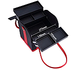 Сумка кейс для майстра, універсальний бьюті-кейс для косметики, перукаря екошкіри ADH-068 Чорний, корич. руч, фото 8