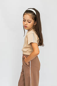 Дитячий топ із лампасами для дівчинки рубчик