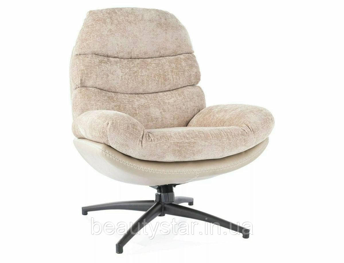 Крісло з обертанням на 360 GISELLE антично-рожевий колір + функція гойдання для відпочинку, фото 1