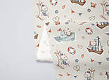 Сатин "Ведмедики в корабликах" на бежевому фоні № SK-160-014a, фото 2