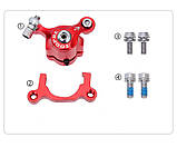 Гальмівна дискова вело машинка TOOPRE  лівостороння (для дисків 120мм, 140мм, 160мм) (супорт, колодки, адаптер, монтажні гвинти), фото 5