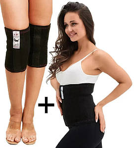 Комплект пояса та наколінники із собачої вовни MORTEKS Туреччина (S-XXL/48-60)