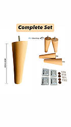 Комплект лакованих меблевих ніжок 20 см  із пластинами для приліжкової тумби