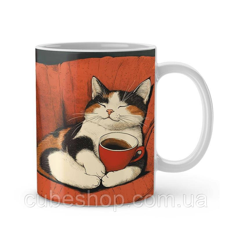Чашка з котом "Осінній кіт" (330 мл)