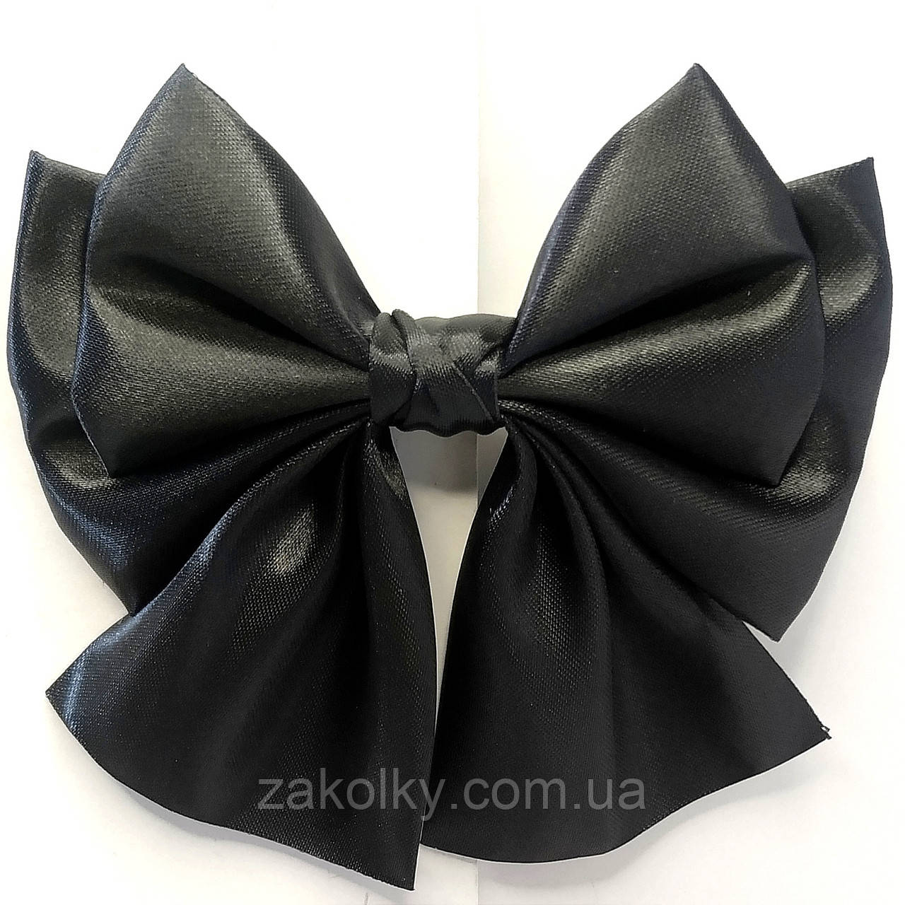 Бант на крокодильчику "Чорний шовк".