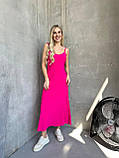 Базова максі сукня на бретелях з віскозного трикотажу розміри 42-46, 48-50, фото 5