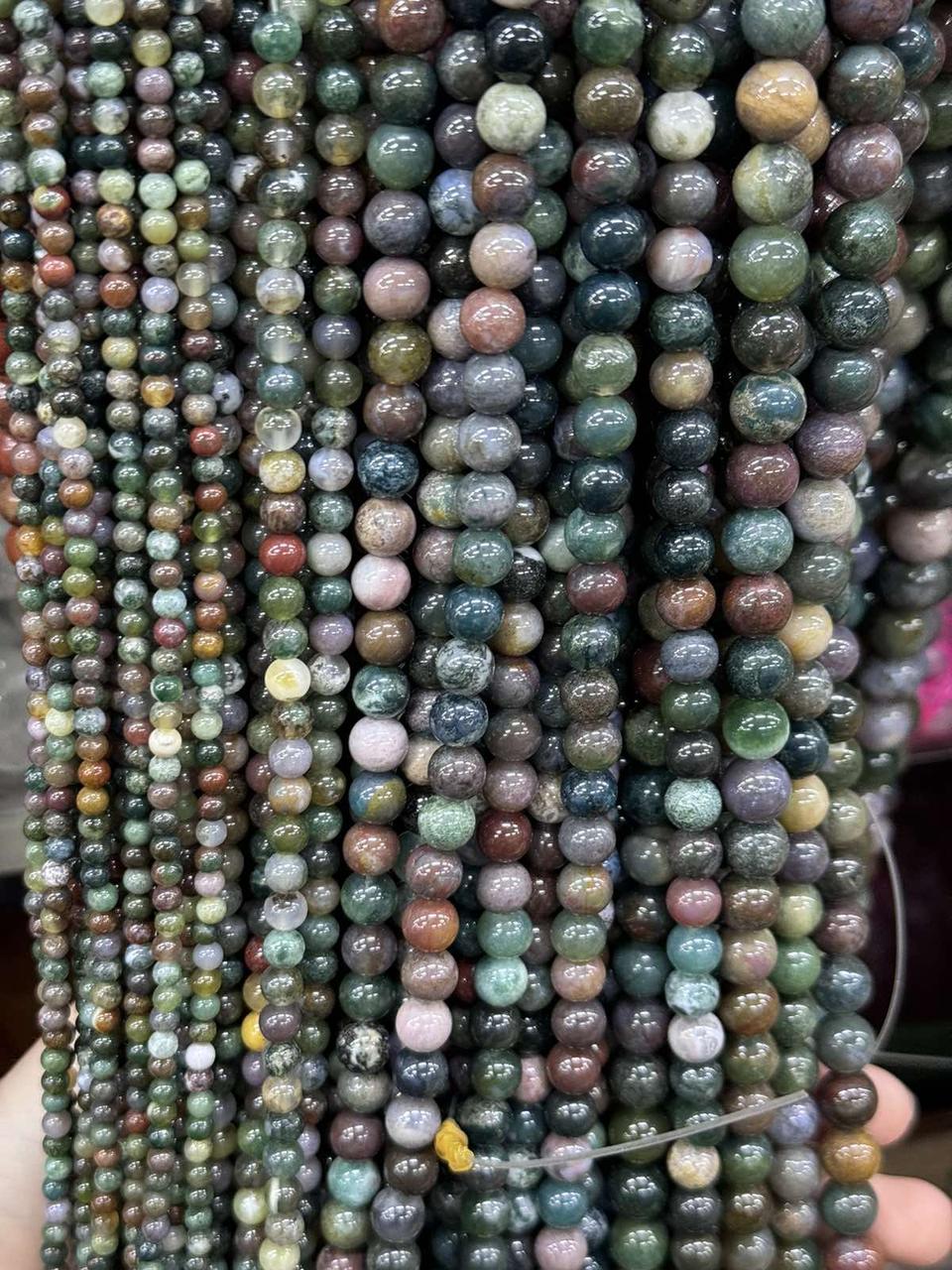 НИТЬ АГАТА Круглые бусы ИНДИЙСКИЙ 6 мм примерно 58 бусин, фото 1