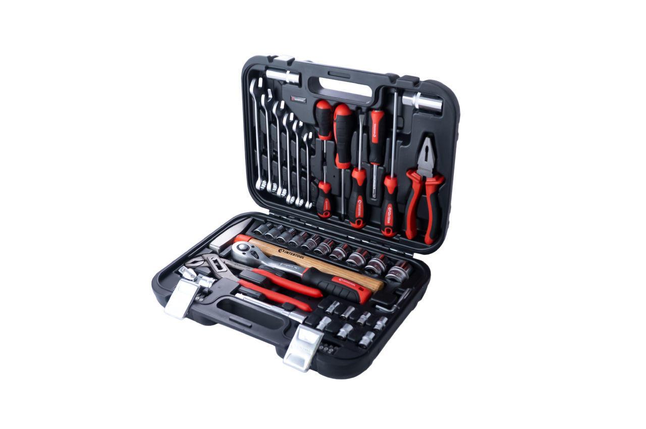 Набір інструментів Intertool Storm 1/2" 56 одиниць у міцному пластиковому кейсі, фото 1