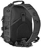 Чоловічий тактичний рюкзак чорний невеликий однолямочний (50434), фото 4