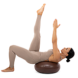 Фітбол м'яч для балансу 45 см Пончик сатин BLOOM LB7053 Коричневий, фото 6