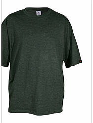 Чоловіча футболка однотонна оверсайз Lans 15/005 бавовняна темно-зелена
