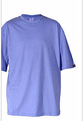 Чоловіча футболка однотонна оверсайз Lans 15/005 бавовняна джинс блакитна