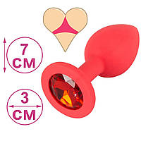 Силиконовая пробка анальная  с кристаллом S