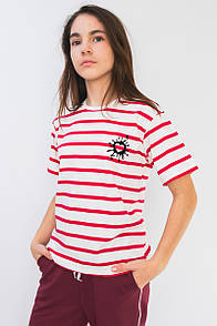 Футболка підліткова з наклейкою для дівчаток стрейч-кулір