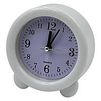 Будильник R402 круглий на ніжках 9,9*9,7*3,5см білий,настільний будильник, годинник з будильником