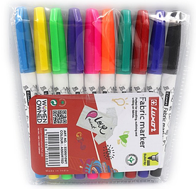 Маркери Luxor Fabric Marker для тканини, 10 шт