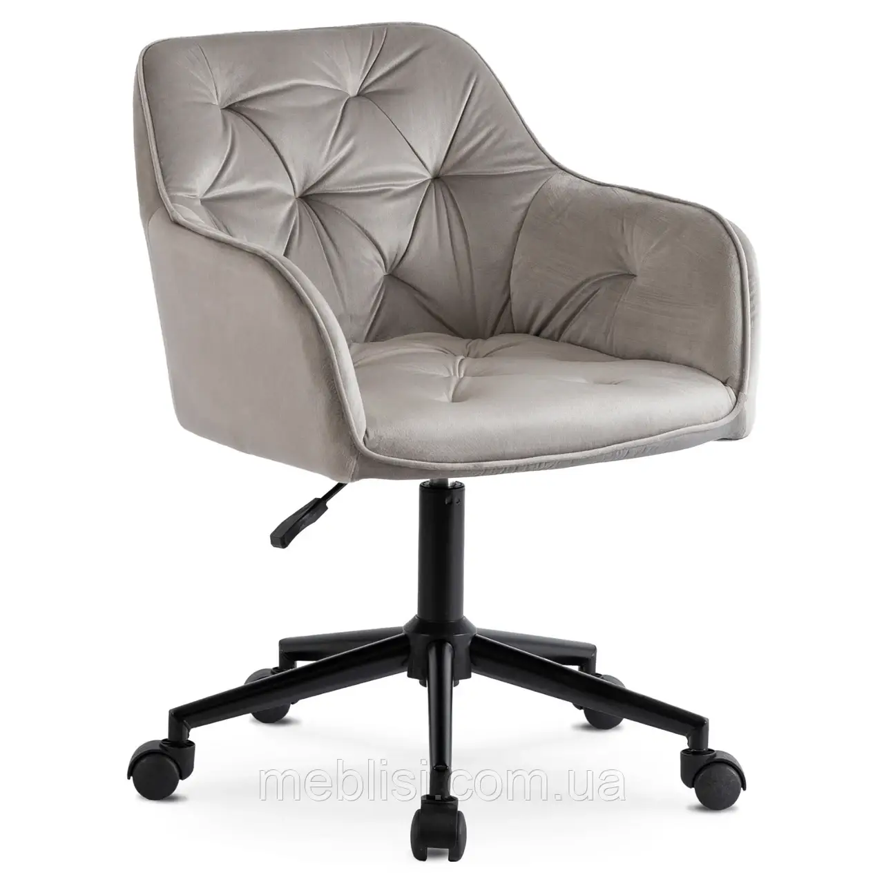 Комп'ютерне кресло велюрове KONOR Velvet, Сірий / чорний (MEBEL ELITE) ME.KONOR/P/CZ/V/FO