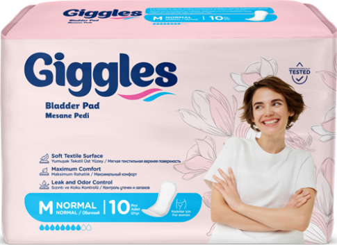 Прокладки урологічні жіночі Giggles Bladder Pad M Normal 10 шт 8 крап.