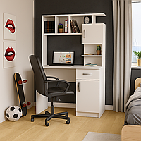 Білий письмовий учнівський стіл з надбудовою для дитини школяра, підлітка дівчинки 100 см Мікс 52