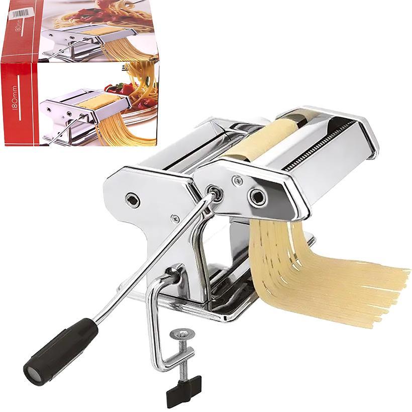 Локшинорізка тісторозкатка ручна побутова механічна для локшини ріже аркуші тіста шириною 17 см із 10 ступенями товщини