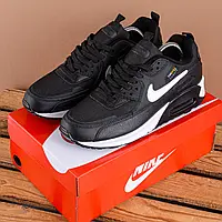 SALE Мужские кроссовки Nike Air Max 90 черные с белым лого