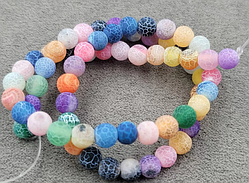 Намистини Морозний Агат Мікс 6мм +-58шт