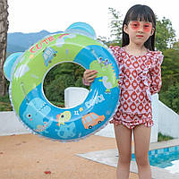 Дитяче коло для плавання з вушками та ручками, надувне, 70см, Блакитний