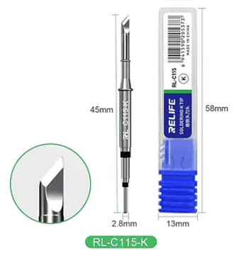 Жало паяльника Relife RL-C115-K (лезо, вбудований нагрівач), фото 1