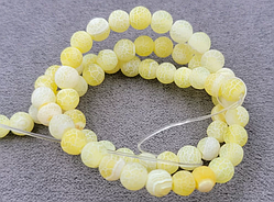 Намистини Морозний Агат Жовтий 6мм +-58шт