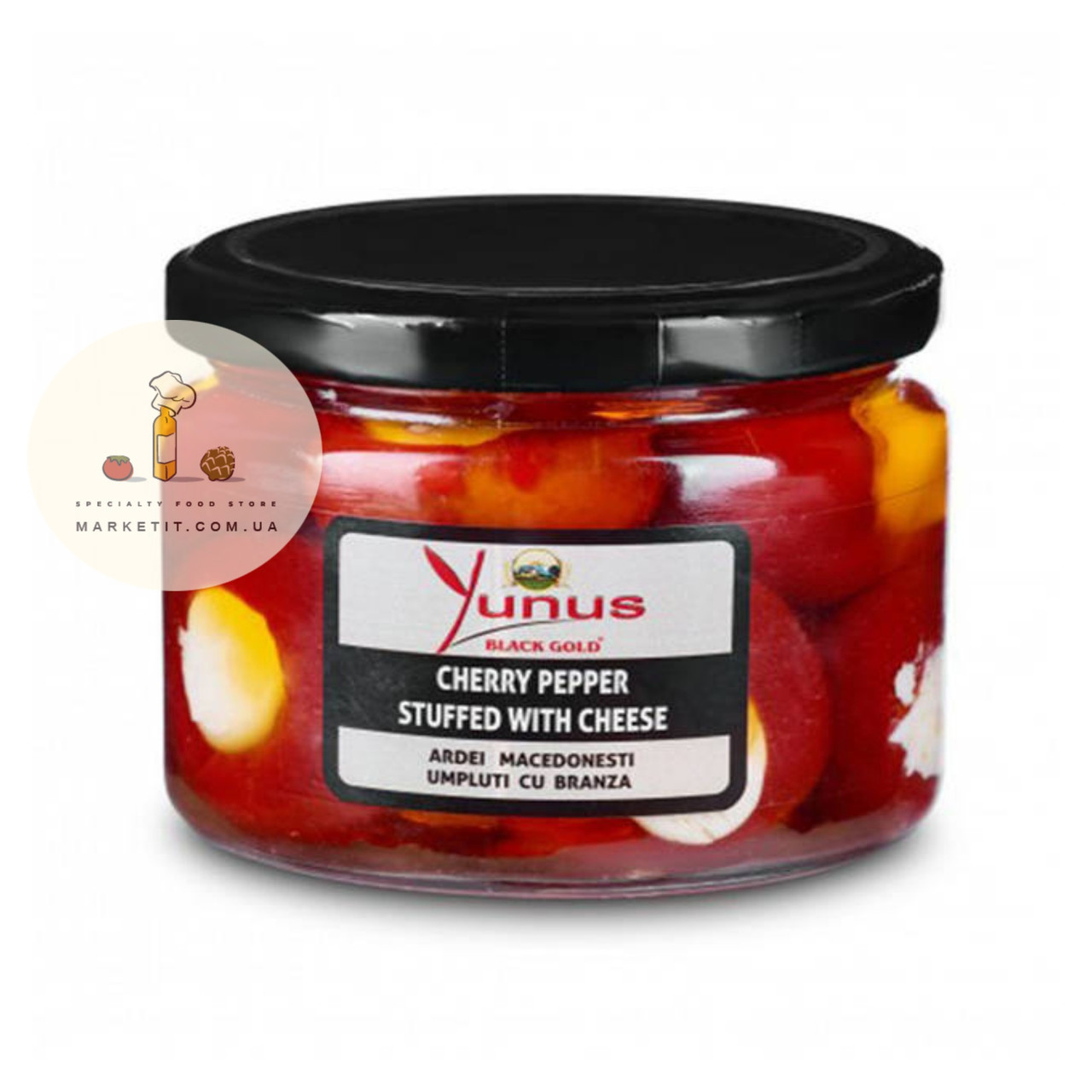 Перець чері фарширований сиром Yunus Cherry Pepper 290 г., фото 1