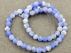 Намистини Морозний Агат Синій 6мм +-58шт