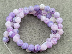 Намистини Морозний Агат Фіолетовий 6мм +-58шт