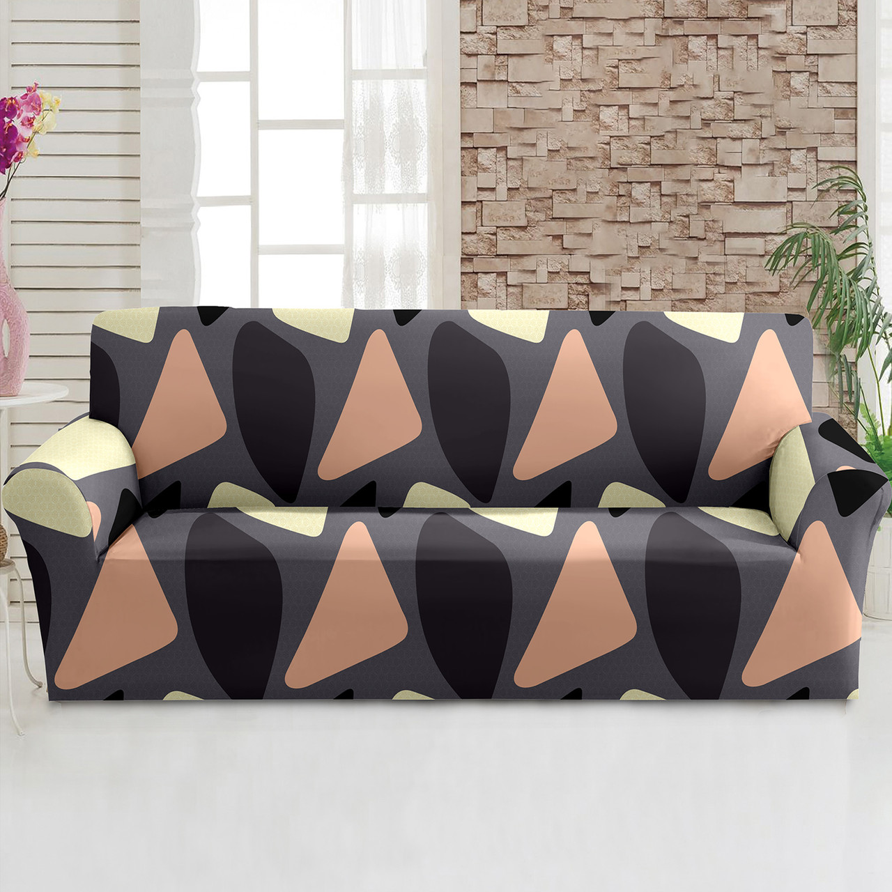 Чохол на диван тримісний трикотажний 072 Love You, фото 1