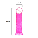 Жіночий Рожевий фалоімітатор 20 см, Фалос з присоскою для вагінальної стимуляції, Ділдо реалістичний, Інтимні, фото 3