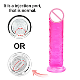 Жіночий Рожевий фалоімітатор 20 см, Фалос з присоскою для вагінальної стимуляції, Ділдо реалістичний, Інтимні, фото 5