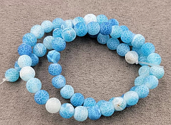 Намистини Морозний Агат Блакитний 6мм +-58шт