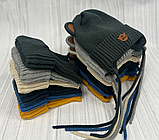 М 89052 Комплект для хлопчика: шапка з вушками і завязками на флісі і манішка, 2-5 років, різні кольори, фото 7