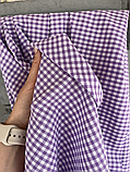 Сорочковий котон Клітинка лавандова, фото 3